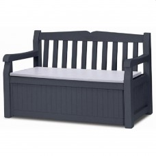 Скамейка садовая Keter Eden Garden Bench 265L Graphite-Gray (250076)