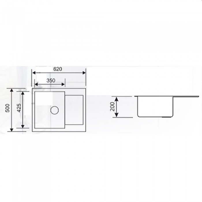 Раковина кухонная Tornado SOFIA 620x500 Gray – Мойки кухонные