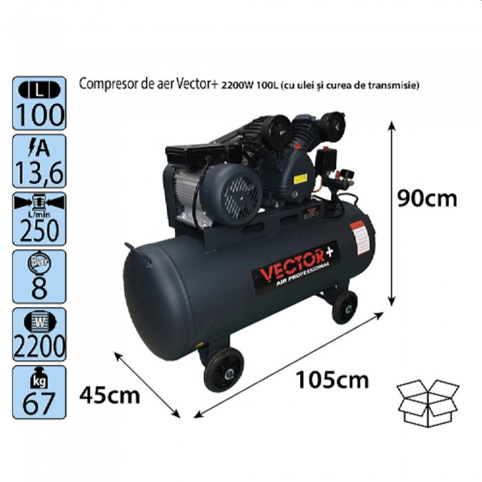Compresor Vector+ 2200 W 100 l – Compresoare
