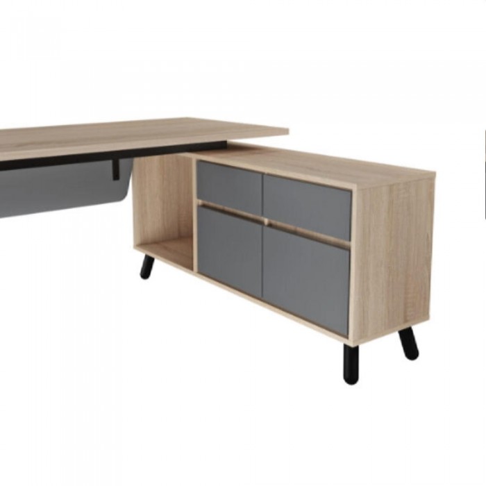 Настольный стол со встроенным ящиком справа Deco Fusion 2000x800-1550x400 – Столы офисные