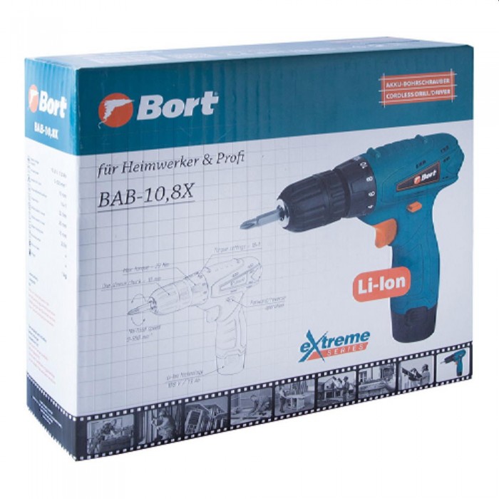 Mașină de găurit/șurubelniță fără fir Bort BAB-10.8X – Șurubelnițe